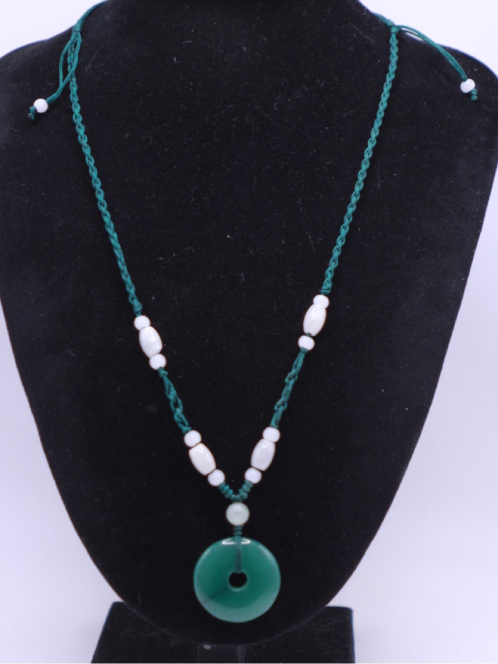Handmade adjustable Pi Donut Jade necklace
